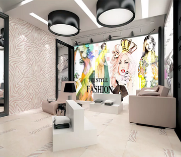 3D Color Doodle Woman 220 Wallpaper AJ Wallpaper 2 