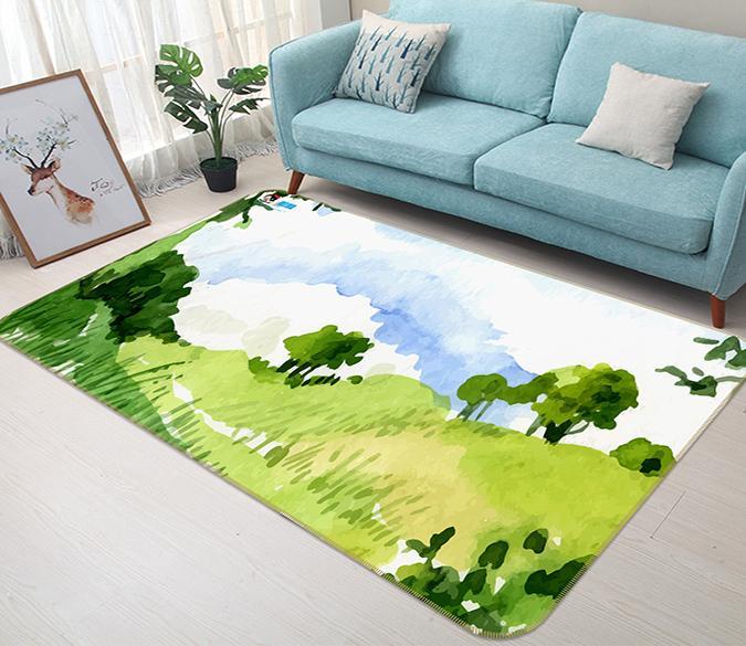 3D Painting Hillside 300 Non Slip Rug Mat Mat AJ Creativity Home 
