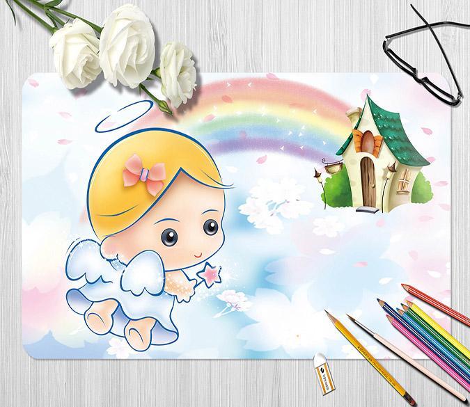 3D Cartoon Rainbow 051 Desk Mat Mat AJ Creativity Home 