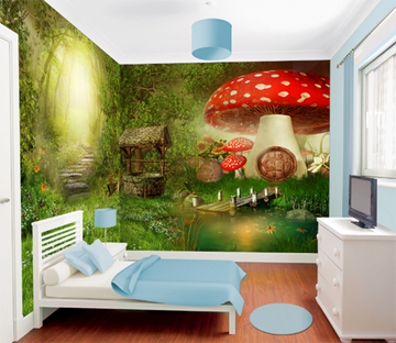 3D Mushroom House 453 Wallpaper AJ Wallpaper 