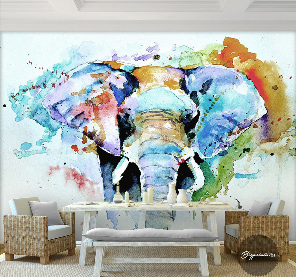 3D Elephant Painting WG263 Wall Murals