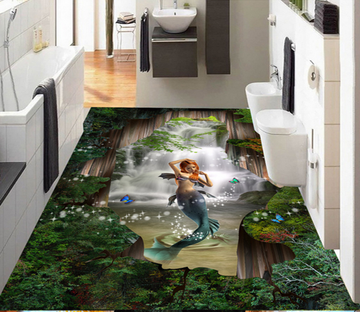 3D Mermaid 105 Floor Mural Wallpaper AJ Wallpaper 2 