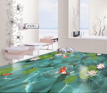 3D Initial Hibiscus 054 Floor Mural Wallpaper AJ Wallpaper 2 