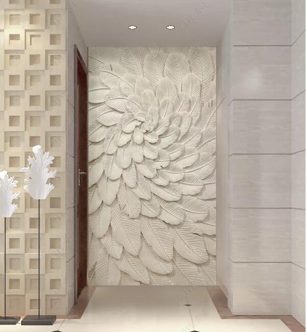 3D White Feather WG181 Wall Murals