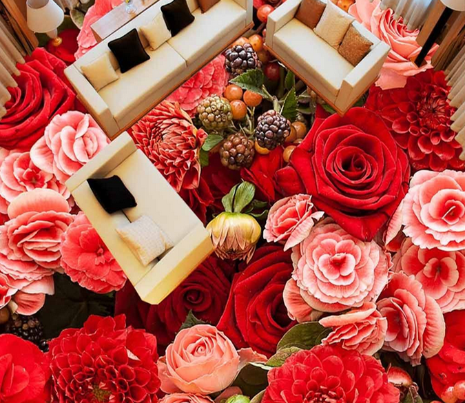 3D Rose Flower 123 Floor Mural Wallpaper AJ Wallpaper 2 