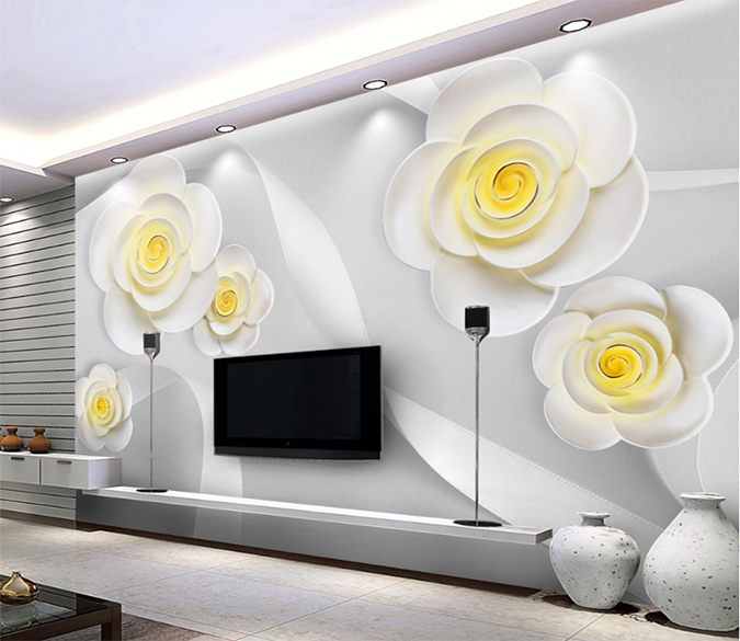 3D Shape Flower 043 Wallpaper AJ Wallpaper 
