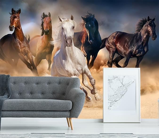 3D Running Horses 095 Wallpaper AJ Wallpaper 