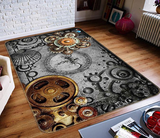 3D Gear Metal 731 Non Slip Rug Mat Mat AJ Creativity Home 