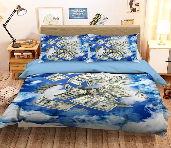 3D Cloud Money 200 Bed Pillowcases Quilt Wallpaper AJ Wallpaper 
