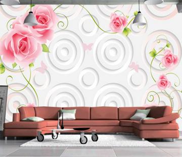 3D Big Circle Flower 245 Wallpaper AJ Wallpaper 