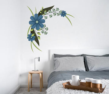 3D Blue Flower Branch 245 Wall Stickers Wallpaper AJ Wallpaper 