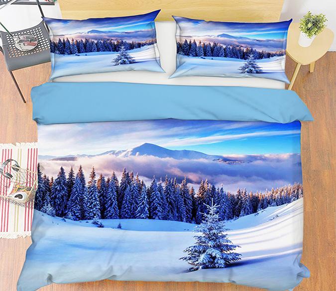 3D Snow Woods 021 Bed Pillowcases Quilt Wallpaper AJ Wallpaper 