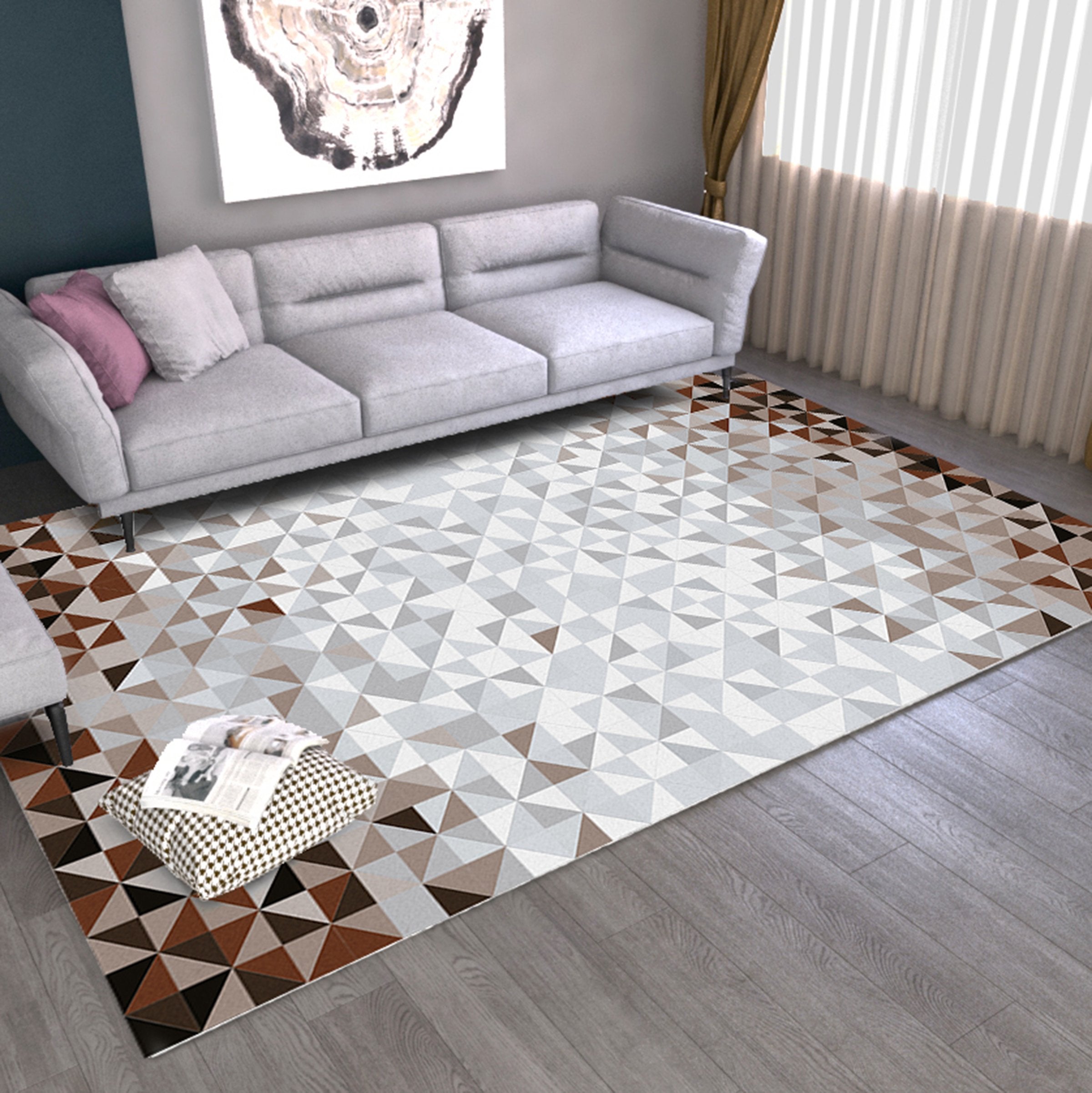 3D Colored Geometric Pattern WG447 Non Slip Rug Mat Mat AJ Creativity Home 