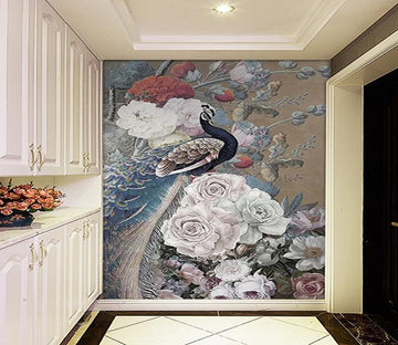 3D Peacock Flower 495 Wallpaper AJ Wallpaper 