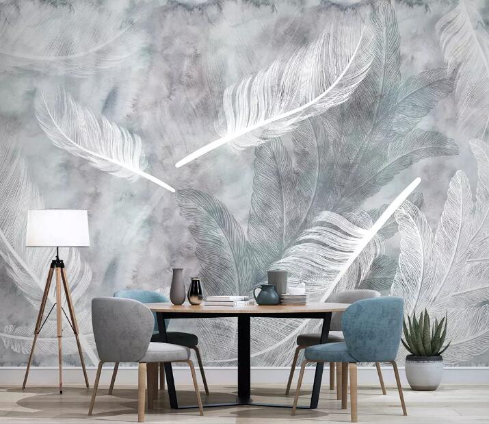 3D White Feather WG45 Wall Murals Wallpaper AJ Wallpaper 2 