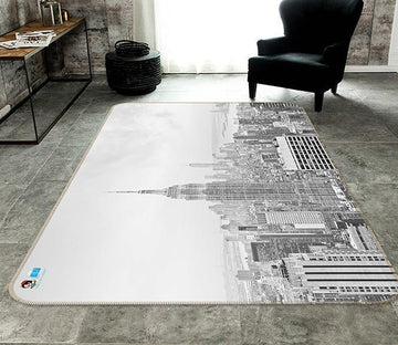 3D Gray Building 076 Non Slip Rug Mat Mat AJ Creativity Home 