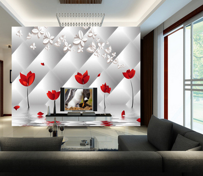 3D Small Red Flower 777 Wallpaper AJ Wallpaper 