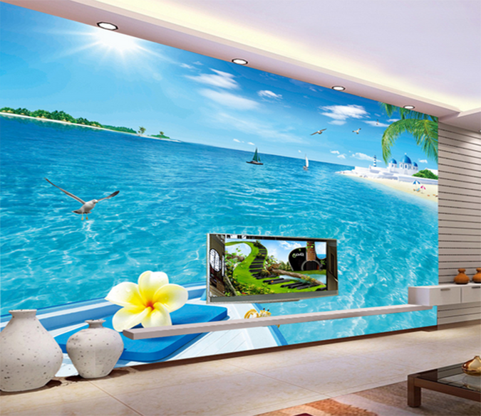 3D Sea Boat 413 Wallpaper AJ Wallpaper 