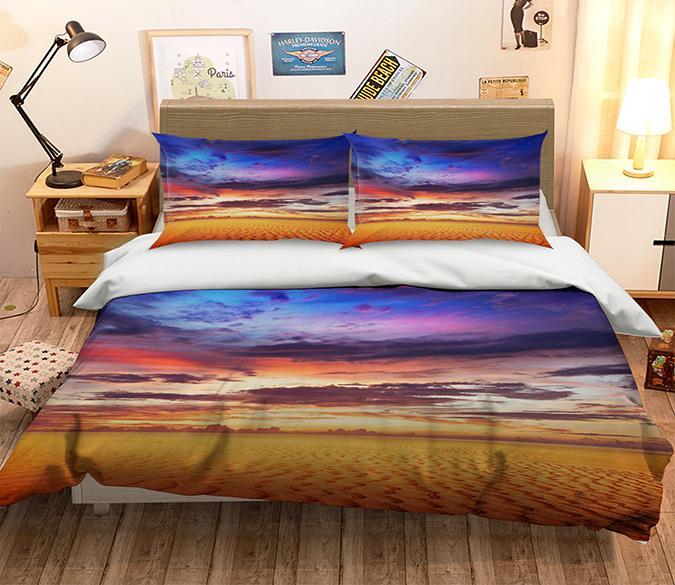 3D Sunset Sand 012 Bed Pillowcases Quilt Wallpaper AJ Wallpaper 