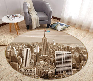 3D Gray City 191 Round Non Slip Rug Mat Mat AJ Creativity Home 