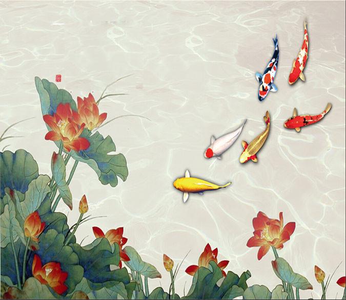 Lotus flower And Fish Wallpaper AJ Wallpaper 2 