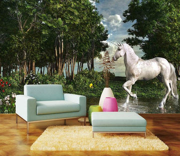 3D Watering Unicorn 217 Wallpaper AJ Wallpaper 