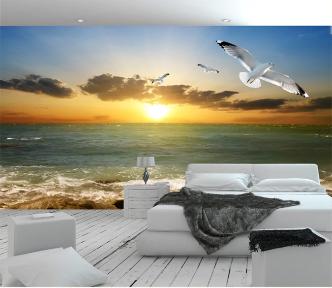 3D Sunshine Waves 402 Wallpaper AJ Wallpaper 