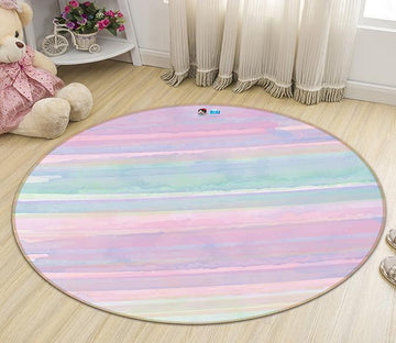 3D Gradient Bar 192 Round Non Slip Rug Mat Mat AJ Creativity Home 
