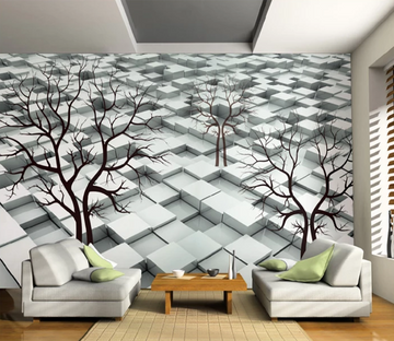 3D Stereoscopic Block Tree 737 Wallpaper AJ Wallpaper 2 