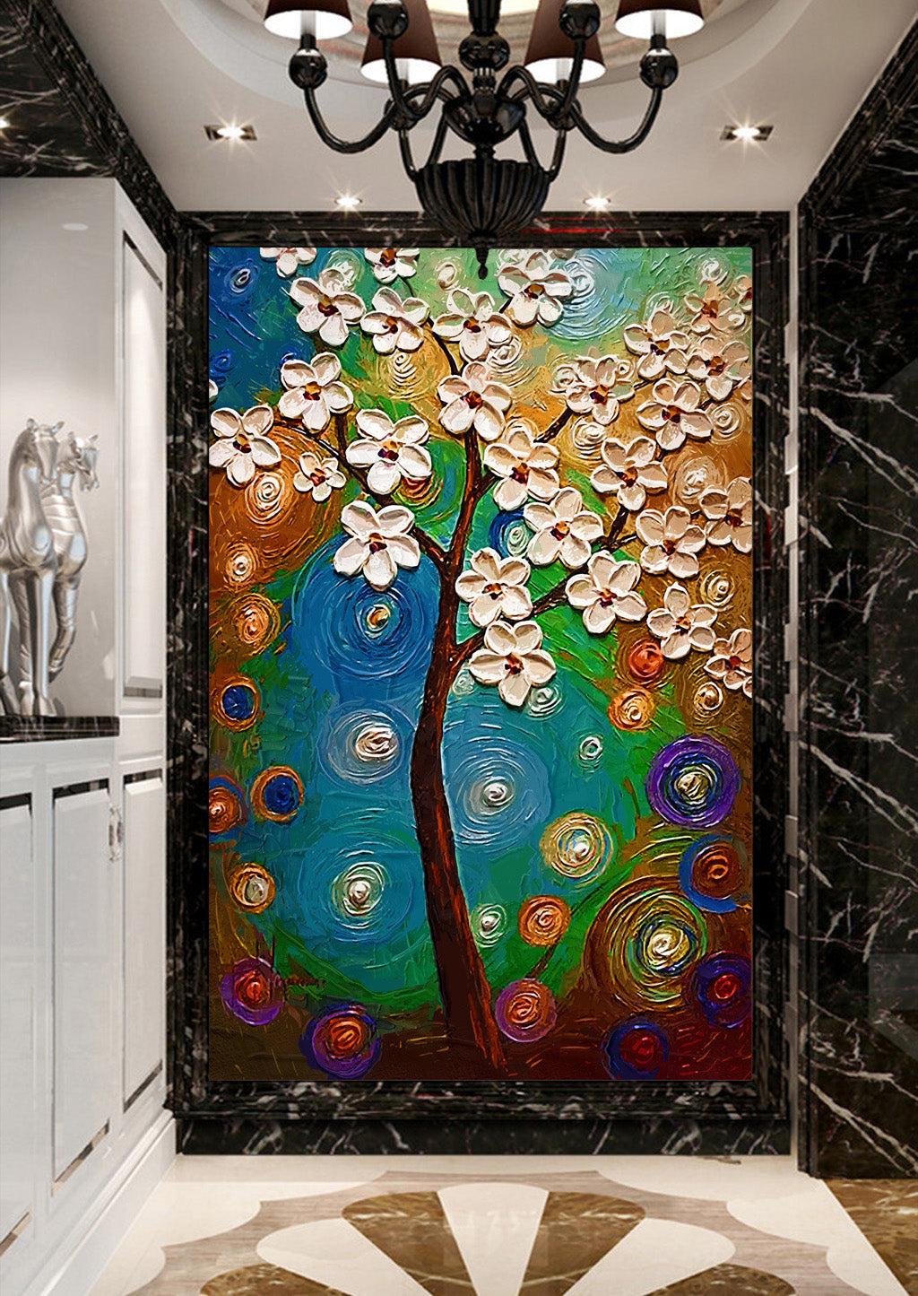 3D Oil Paint Flower WG162 Wall Murals