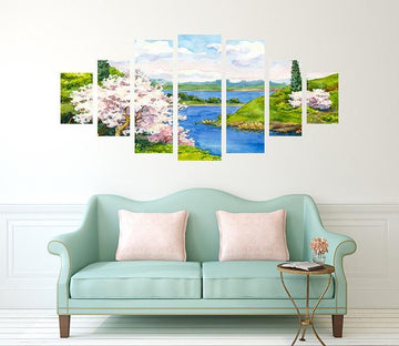 3D River Tree 106 Unframed Print Wallpaper Wallpaper AJ Wallpaper 