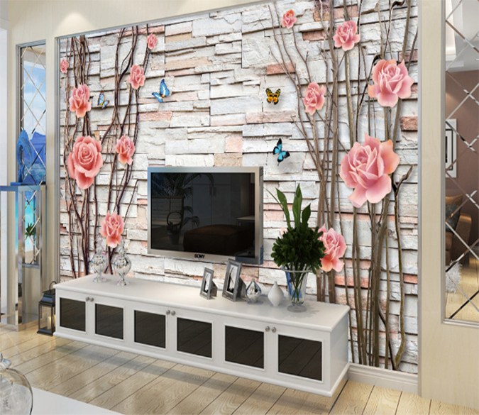 3D Growing Roses 403 Wallpaper AJ Wallpaper 