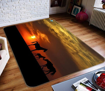 3D Sunset Horse 128 Non Slip Rug Mat Mat AJ Creativity Home 