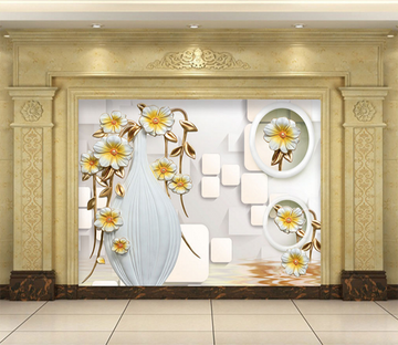 3D Vase Flower 238 Wallpaper AJ Wallpaper 