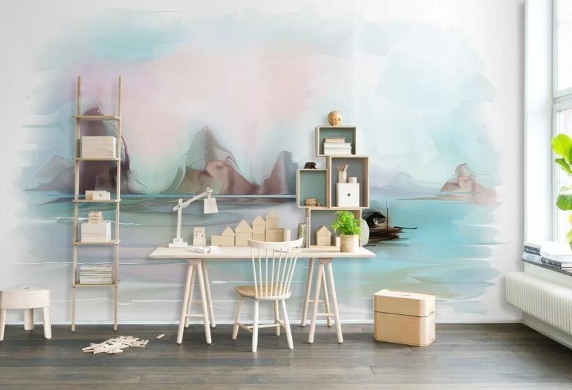 3D River Mountain 138 Wall Murals Wallpaper AJ Wallpaper 2 