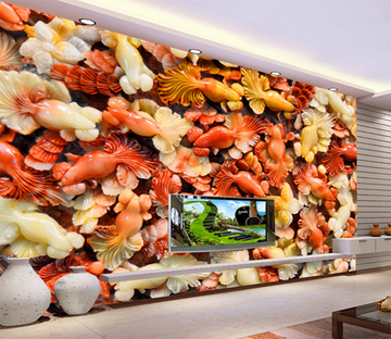 3D Jade Fish 357 Wallpaper AJ Wallpaper 