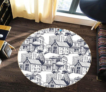 3D Graffiti House 188 Round Non Slip Rug Mat Mat AJ Creativity Home 