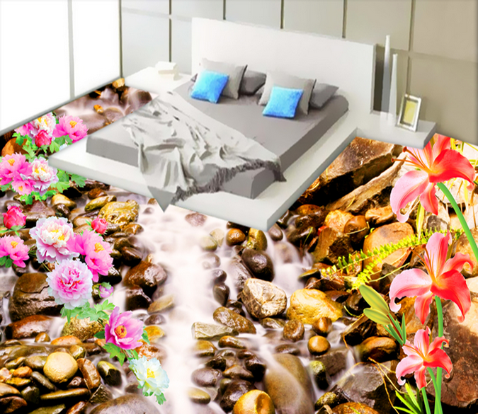 3D Blue Butterfly 125 Floor Mural Wallpaper AJ Wallpaper 2 