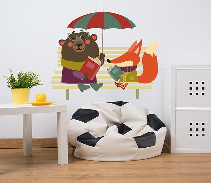 3D Umbrella Reading 018 Wall Stickers Wallpaper AJ Wallpaper 