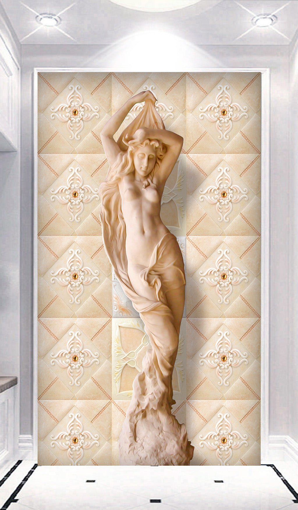 3D Carving Girl WG141 Wall Murals
