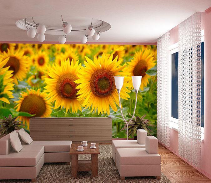 3D Sunflower Sea 006 Wallpaper AJ Wallpaper 