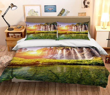 3D Sunset Lake 018 Bed Pillowcases Quilt Wallpaper AJ Wallpaper 