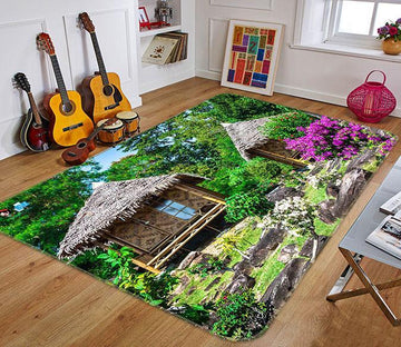 3D Grass House Flower 754 Non Slip Rug Mat Mat AJ Creativity Home 