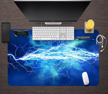 3D Blue Lightning 059 Desk Mat Mat AJ Creativity Home 