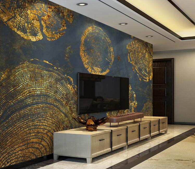 3D Gold Pattern WC212 Wall Murals