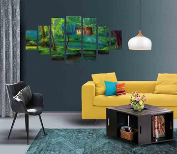 3D Forest Cottage 005 Unframed Print Wallpaper Wallpaper AJ Wallpaper 