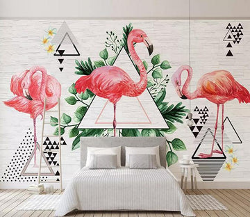 3D Triangle Flamingo 316 Wallpaper AJ Wallpaper 