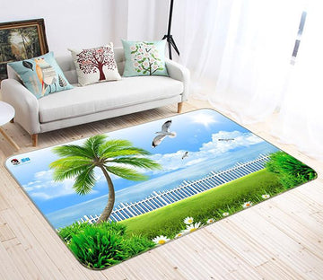 3D Chrysanthemum Seagull 747 Non Slip Rug Mat Mat AJ Creativity Home 