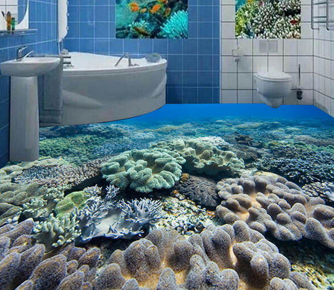 3D Deep Sea Stones 193 Floor Mural Wallpaper AJ Wallpaper 2 
