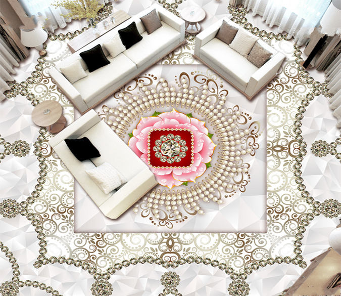 3D Diamond Flower 219 Floor Mural Wallpaper AJ Wallpaper 2 